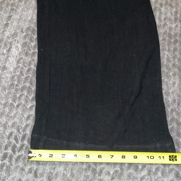 Anrabess Black Linen Blend Romper/Jumpsuit. Wide Leg w waist tie belt.  Large. - Picture 8 of 14